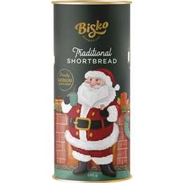 Bisko Bakehouse Traditional Shortbread Christmas Tubes Assorted 180g