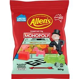 Allen's Monopoly Inspired Fruity Flavoured Lollies 160g