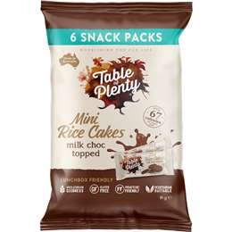 Table Of Plenty Mini Rice Cakes Milk Chocolate Snack Packs 6 Pack