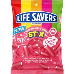 Life Savers Strawberries & Cream Stix  200g