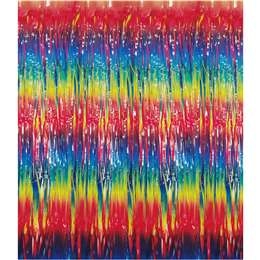 Whiz Pop Bang Happy New Year Decorative Foil Curtain Rainbow Each