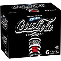 Coca - Cola Zero Sugar Oreo Mini Cans  250ml X 6 Pack