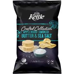 Kettle Crafted Collection Applewood Smoked Butter & Salt Chips 150g