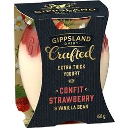 Gippsland Dairy Crafted Yoghurt With Confit Strawberry & Vanilla Bean 150g