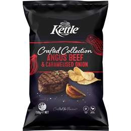 Kettle Crafted Collection Angus Beef & Caramelised Onion Chips 150g