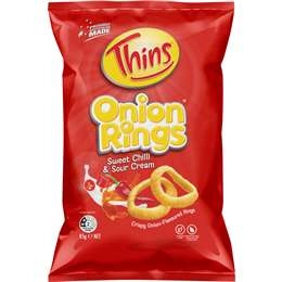 Thins Onion Rings Sweet Chilli & Sour Cream 85g