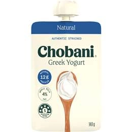 Chobani Greek Yogurt Pouch Natural  140g