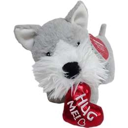 Valentine's Day Novelty Plush Dog Grey  Each