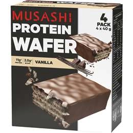 Musashi Protein Wafer Bars Vanilla 40g X 4 Pack