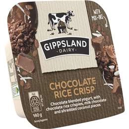 Gippsland Dairy Yoghurt & Mix Ins Chocolate Rice Crisp 140g