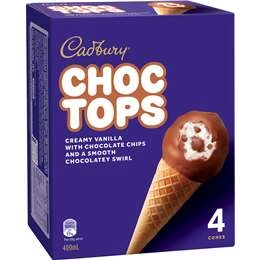 Cadbury Choc Tops Ice Cream Cones 400ml