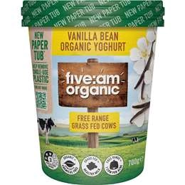 Five:am Organic Yoghurt Vanilla Bean 700g