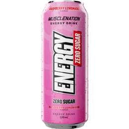 Muscle Nation Energy Drink Zero Sugar Raspberry Lemonade 500ml