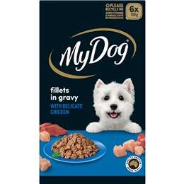 My Dog Fillets In Gravy With Tender Chicken Wet Dog Food Trays 6 Packx100g