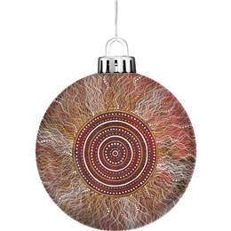 Chern'ee Christmas Bauble Brown & Red Each