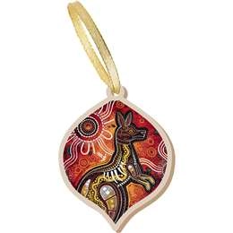 Chern'ee Christmas Wooden Kangaroo Hanging Ornament Each