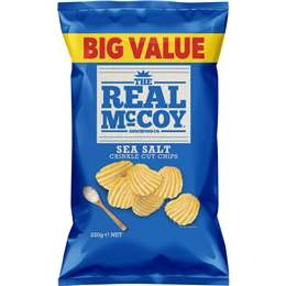 The Real Mccoy Crinkle Cut Chips Sea Salt Value Pack 220g