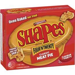 Arnott's Shapes Four'n Twenty Classic Meat Pie Cracker Biscuits 165g