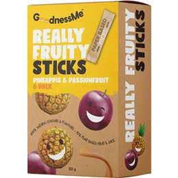 Goodness Me Really Fruity Sticks Pineapple & Passionfruit 8 Pack