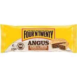 Four'n Twenty Angus Steak & Onion Pies  4 Pack