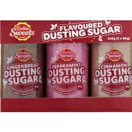 Dollar Sweets Christmas Flavoured Dusting Sugar 80g X 3 Pack