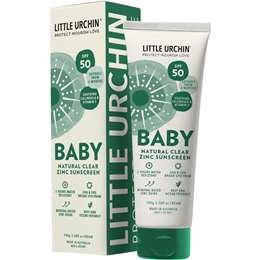 Little Urchin Baby Natural Clear Zinc Sunscreen Spf 50 100g