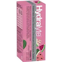 Hydralyte Effervescent Electrolyte Tablets Watermelon Burst 10 Pack