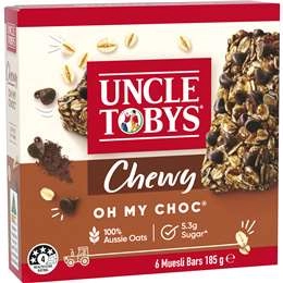 Uncle Tobys Chewy Oh My Choc Muesli Bars  6 Pack