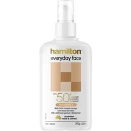 Hamilton Everyday Face Lotion Spf50+ Finish Sunscreen Spf50+ 200g