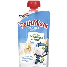 Yoplait Petit Miam Kids Yoghurt Pouch Vanilla 70g