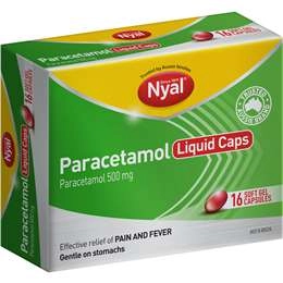 Nyal Paracetamol 500mg Liquid Caps  16 Pack