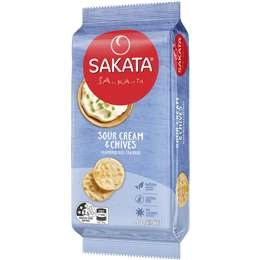 Sakata Rice Cracker Biscuits Sour Cream & Chives 90g