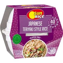 Sunrice Microwave Japanese Teriyaki Style Rice Cups 125g X 2 Pack