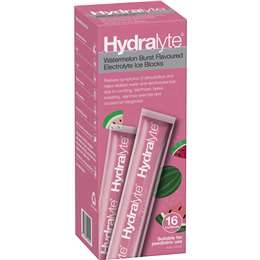 Hydralyte Electrolyte Ice Blocks Watermelon 16 Pack