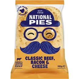 National Pies Classic Beef Bacon & Cheese Pie 180g