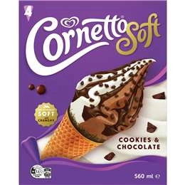 Cornetto Soft Cookies & Chocolate  4 Pack