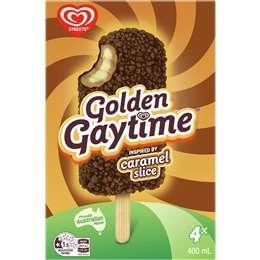 Golden Gaytime Inspired By Caramel Slice Frozen Dessert Sticks 4 Pack