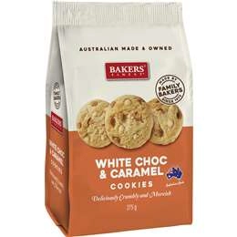 Bakers Finest White Choc & Caramel Cookies 275g