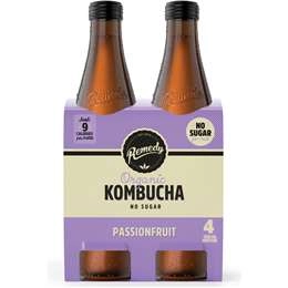 Remedy Kombucha Passionfruit  330ml X 4 Pack