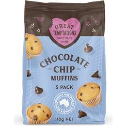 Great Temptations Chocolate Chip Muffins  5 Pack