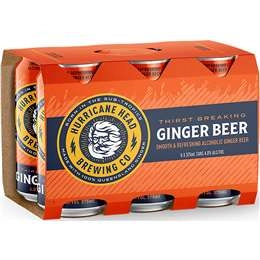 Hurricane Head Ginger Beer Can 375ml X 6 Pack