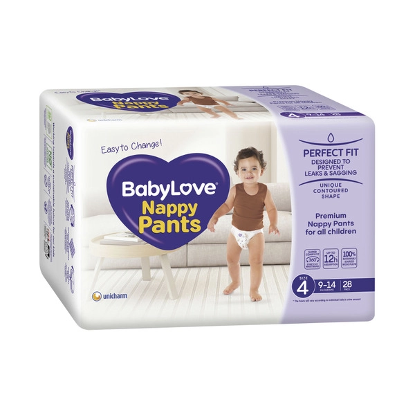 Babylove Nappy Pants Size 4 (9-14Kg) 28 pack