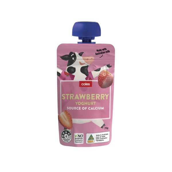 Coles Squeezie Yoghurt Pouch Strawberry 70g