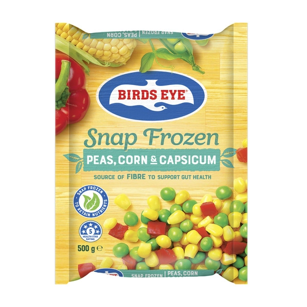 Birds Eye Snap Frozen Peas Corn Capsicum 500g