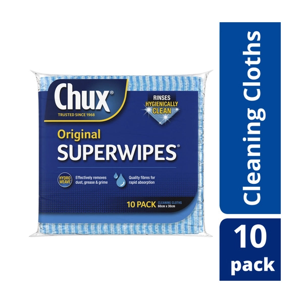 Chux Superwipes Regular Cleaning Cloths 60cm X 30cm 10 pack