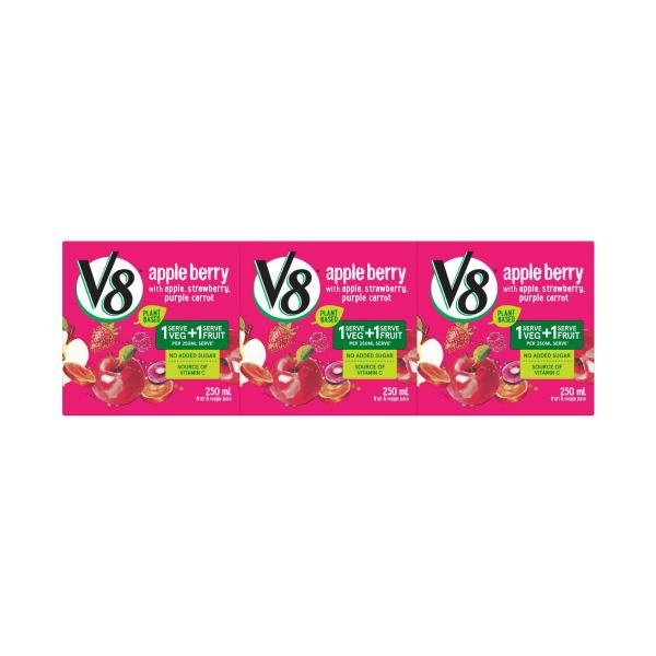 Campbell's V8 Apple Berry Fusion Juice Multipack 250mL 3 pack