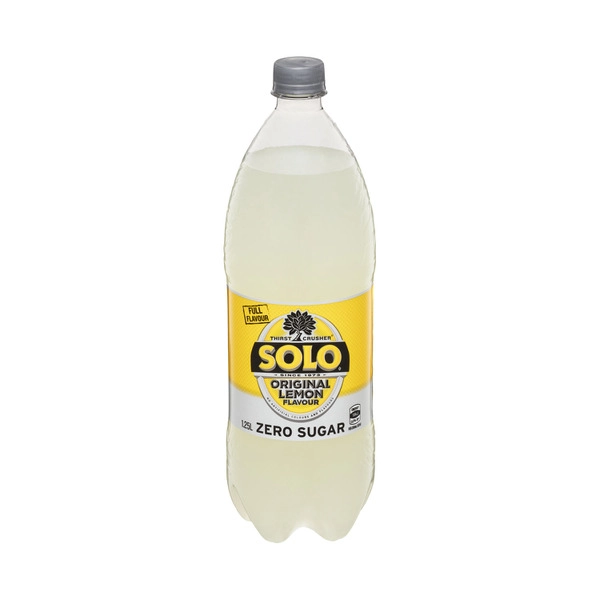 Solo Zero Sugar Extreme Lemon Soft Drink Bottle 1.25L