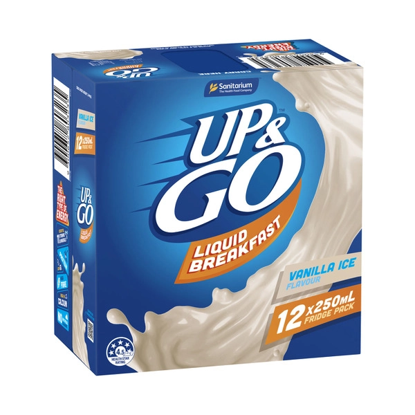 Sanitarium Up&Go Liquid Breakfast Vanilla Ice Fridge Pack 12X250mL 3L