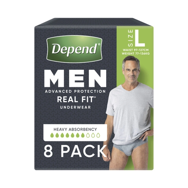 Depend Real Fit Incontinence Underwear Men Large 8 pack