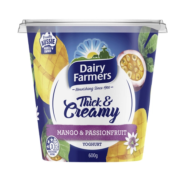 Dairy Farmers Thick & Creamy Yoghurt Mango Passion Fruit 600g